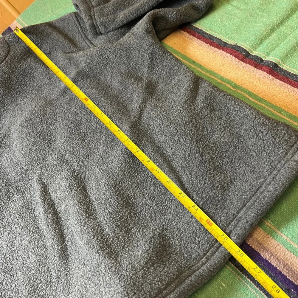 Lands End Fleece Pullover Mens M Gray 1/4 Zip Sherpa Made in USA AV93